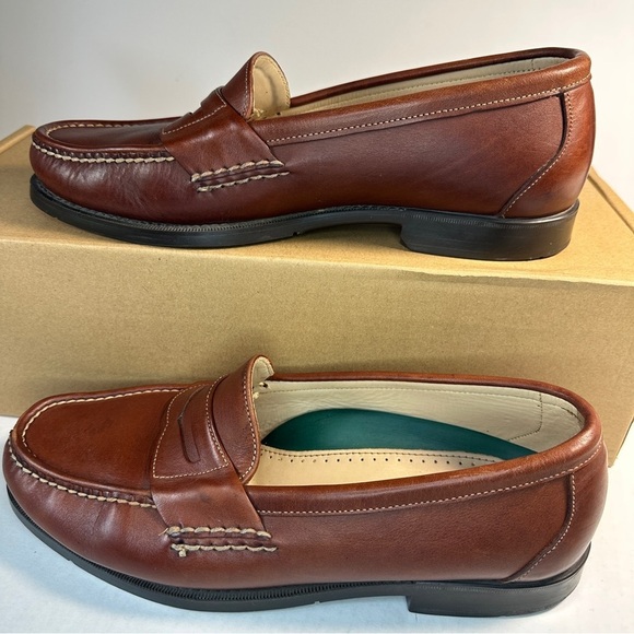 DEXTER Comfort Penny Loafer Shoe Brown With Contrasting Stitching Size 10WW - Picture 4 of 10